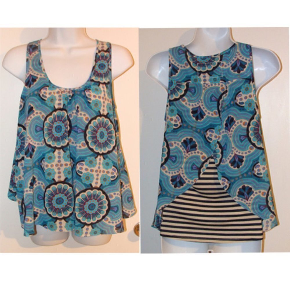 Anthro Meadow rue Merlon top floral XS